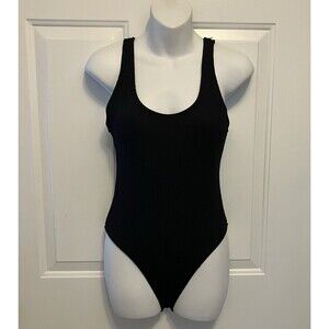 NWT COTTON ON Sz‎ Small Women's Low-Back One-Piece Cheeky Swimsuit Black